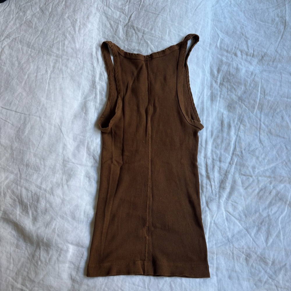 RE/DONE x Hanes Brown Ribbed Tank Top - Picture 2 of 2